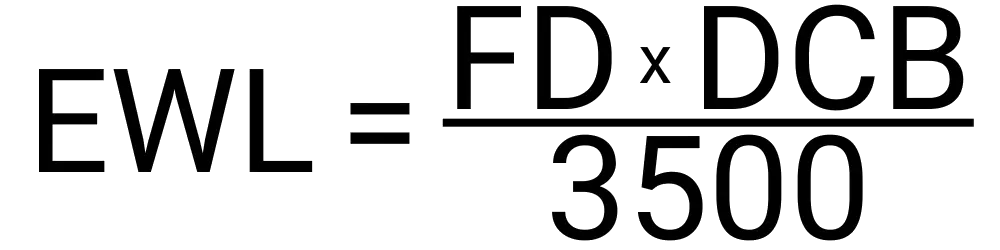 An image of the formula used to calculate how much weight you may lose from doing a water fast for a set number of days.